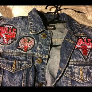 Chicago bulls denim jeans vest size men’s small